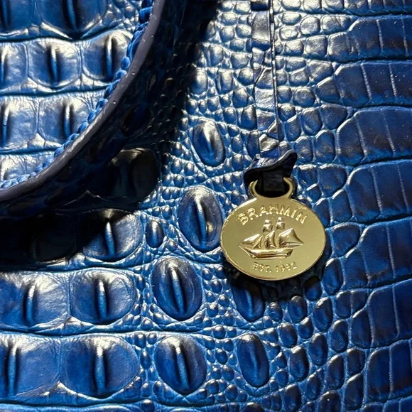 Brahmin Satchel Melbourne Crocodile-Embossed Women's Bag - Picture 2 of 9